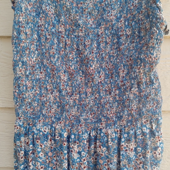 Floral Dress Sonoma Blue White Smocked Midi Women's Plus 0X Cottagecore - Picture 10 of 10